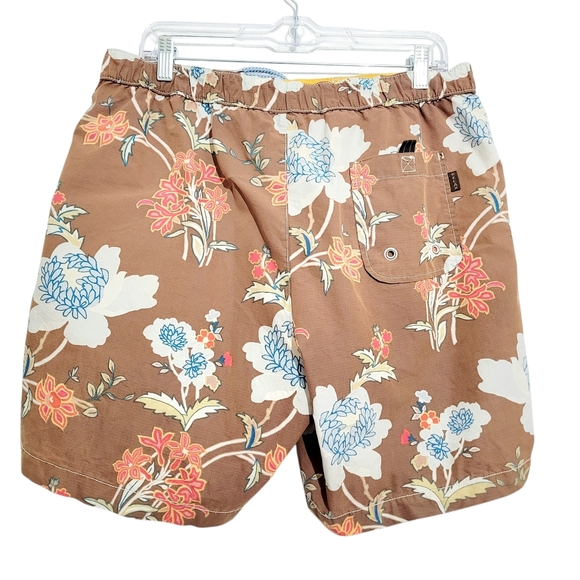 Tommy Bahama Relax Swim Trunks Mens Medium Brown Floral Board Shorts Drawstring - Picture 4 of 13